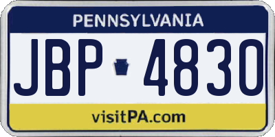 PA license plate JBP4830