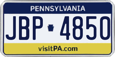 PA license plate JBP4850