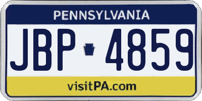 PA license plate JBP4859