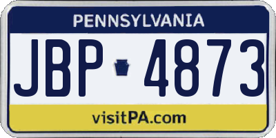 PA license plate JBP4873