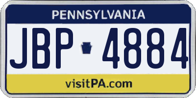 PA license plate JBP4884