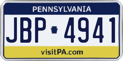 PA license plate JBP4941
