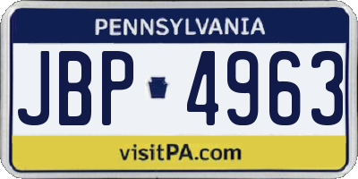 PA license plate JBP4963