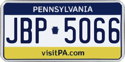 PA license plate JBP5066