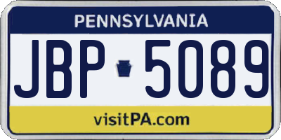 PA license plate JBP5089