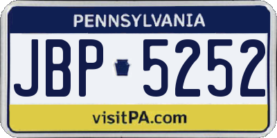 PA license plate JBP5252