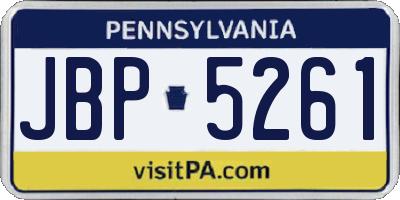 PA license plate JBP5261