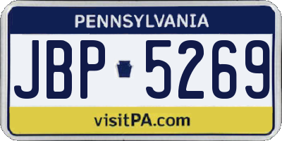 PA license plate JBP5269