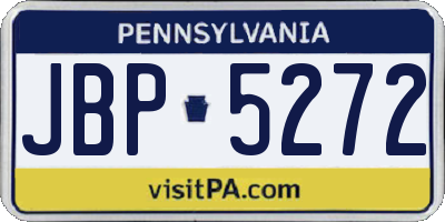 PA license plate JBP5272