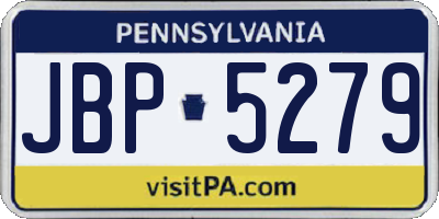 PA license plate JBP5279