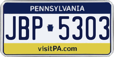 PA license plate JBP5303