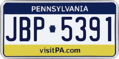 PA license plate JBP5391