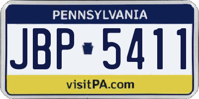 PA license plate JBP5411