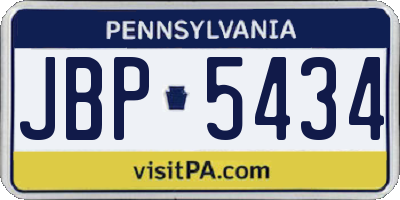 PA license plate JBP5434