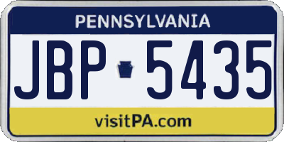PA license plate JBP5435