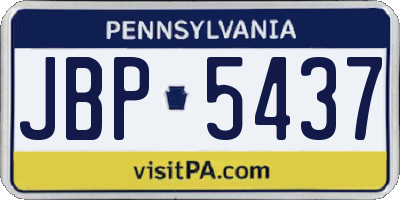 PA license plate JBP5437