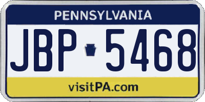 PA license plate JBP5468