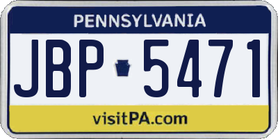 PA license plate JBP5471