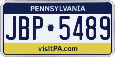 PA license plate JBP5489