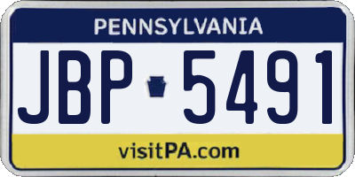 PA license plate JBP5491