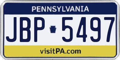 PA license plate JBP5497