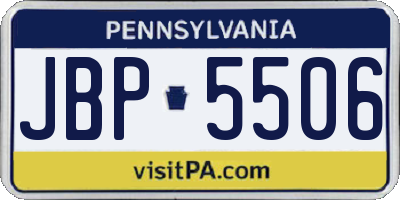 PA license plate JBP5506