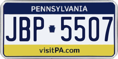 PA license plate JBP5507
