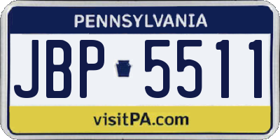 PA license plate JBP5511