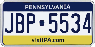 PA license plate JBP5534