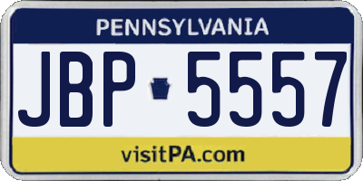 PA license plate JBP5557