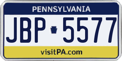 PA license plate JBP5577