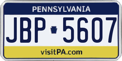 PA license plate JBP5607