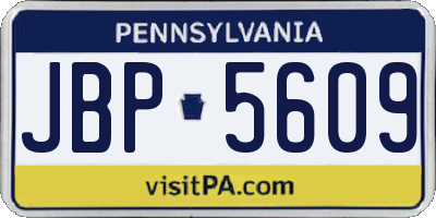 PA license plate JBP5609