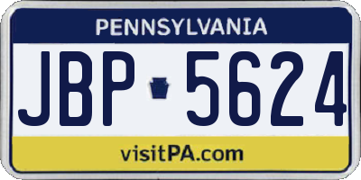 PA license plate JBP5624