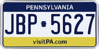 PA license plate JBP5627