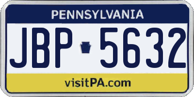 PA license plate JBP5632
