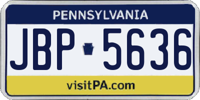 PA license plate JBP5636