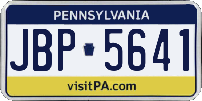 PA license plate JBP5641