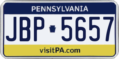 PA license plate JBP5657