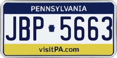 PA license plate JBP5663