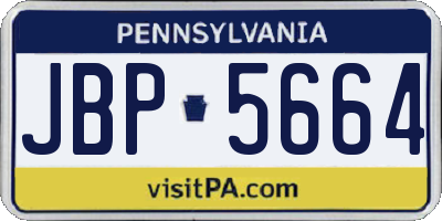 PA license plate JBP5664