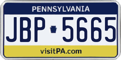 PA license plate JBP5665