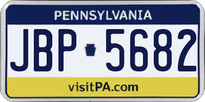 PA license plate JBP5682