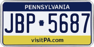 PA license plate JBP5687