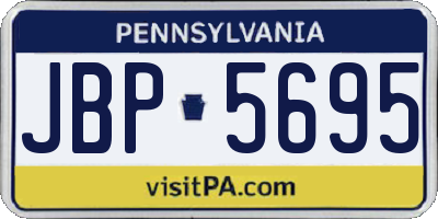 PA license plate JBP5695