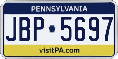 PA license plate JBP5697