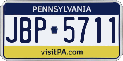 PA license plate JBP5711