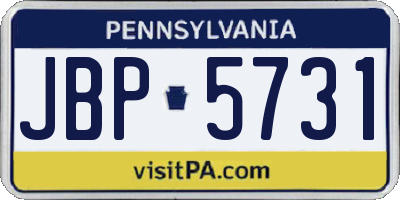 PA license plate JBP5731