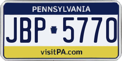 PA license plate JBP5770