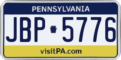 PA license plate JBP5776